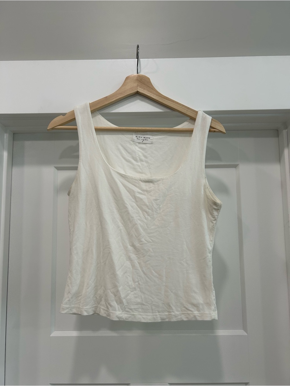 Square neck white tank